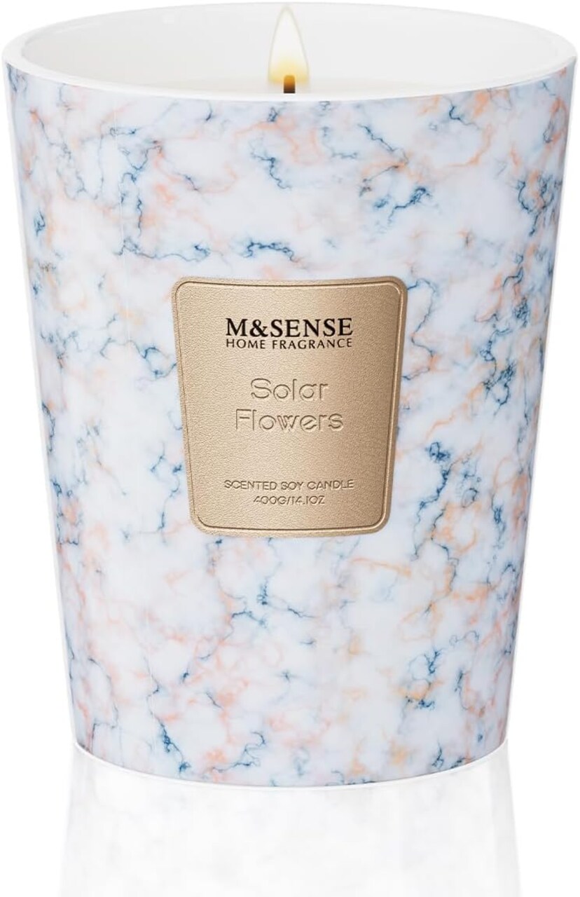 SolarFlowers Scented Candles for Home, Lead-Free Wick Highly Scented Jar Candles, 14.1 Oz 80 Hours Lasting Burning Candles